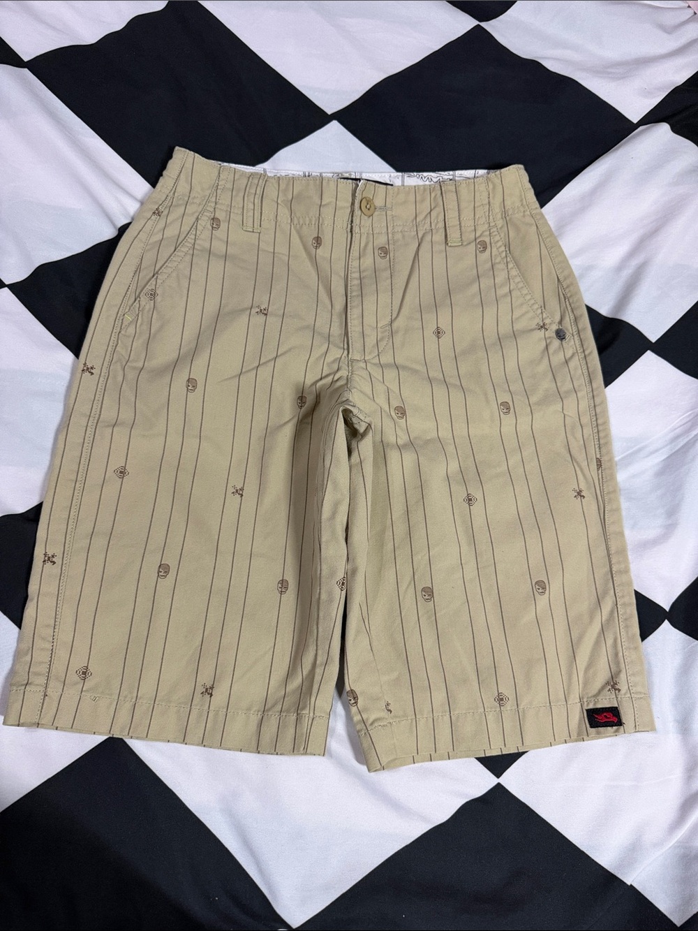 Tony Hawk Khaki Pinstripe Embroidered Kids Shorts
